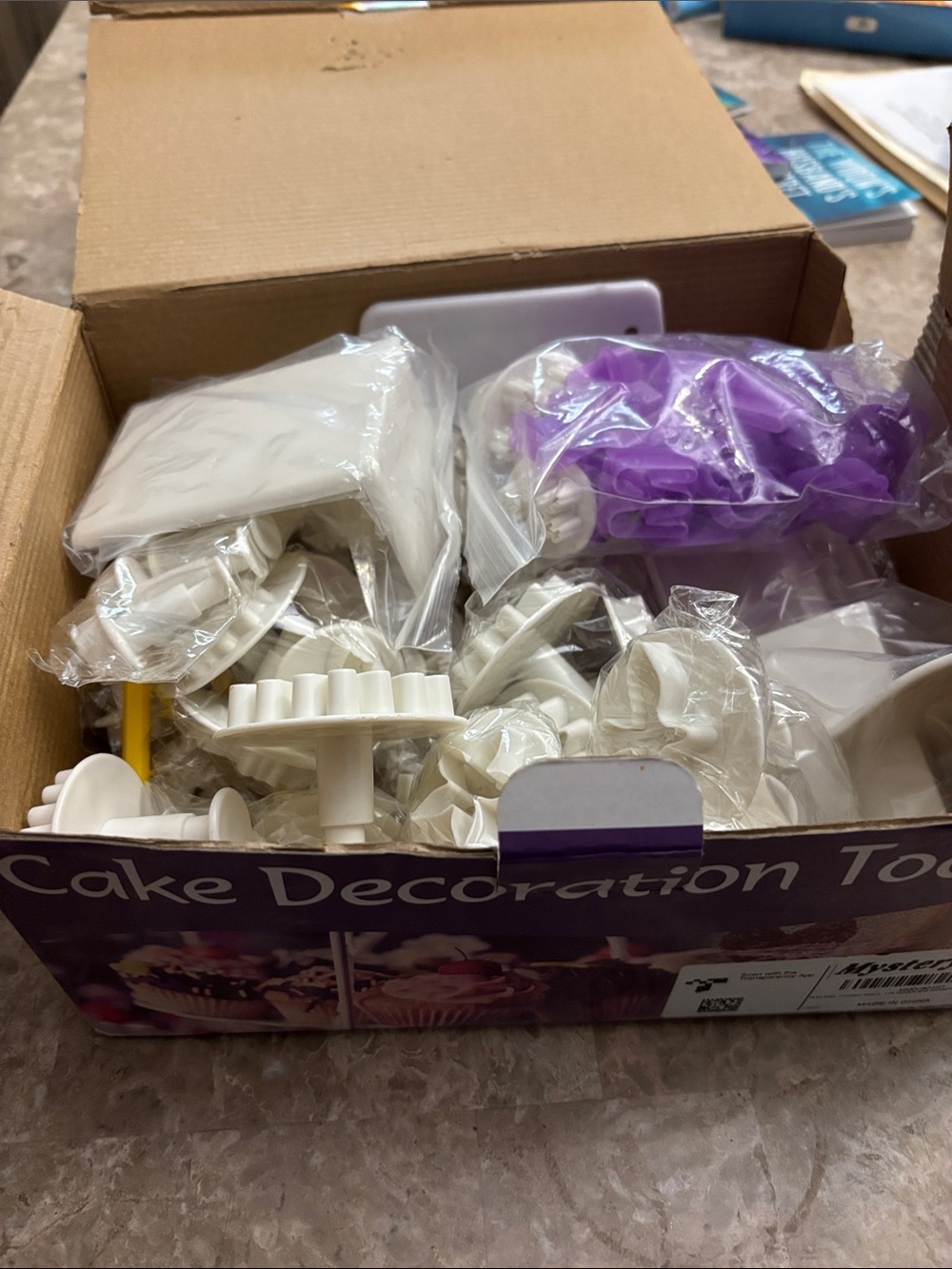 Cake Decoration Tool Set - White & Purple Pieces